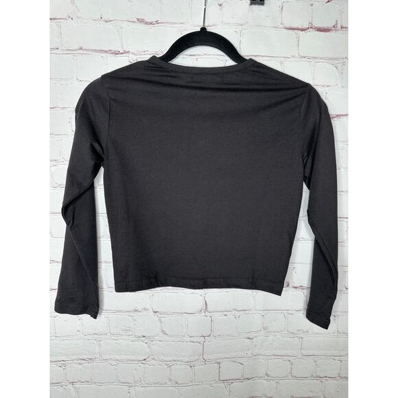 NEW ASOS Missguided 2 Pack Button Front Long Sleeve Crop Tops Black Womens US 2 - Picture 3 of 5